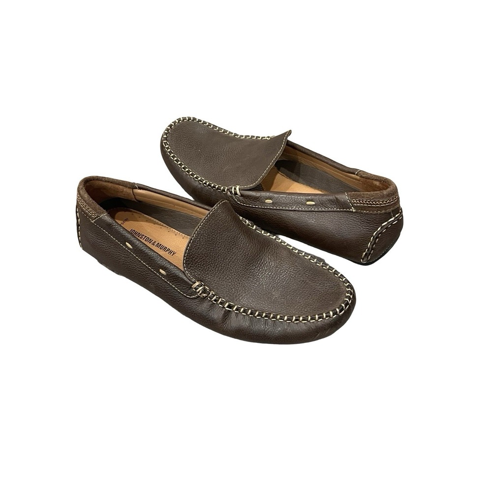 Johnston & Murphy Flex Driving Moc Loafers 25-0940 Brown Leather Men's 9.5 M